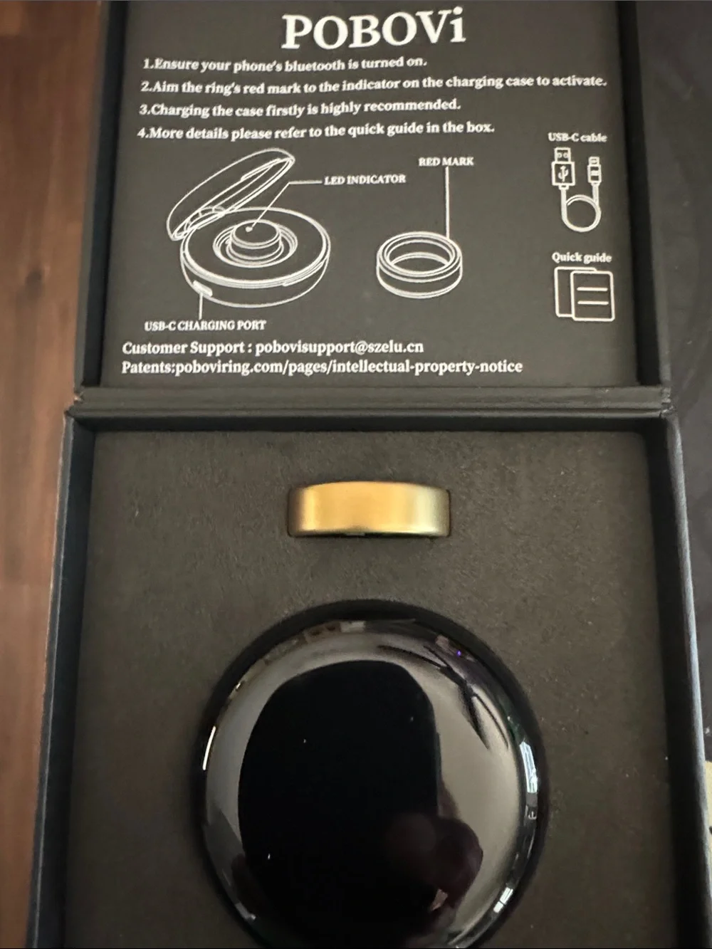 Gold tone Smart Ring - Wearable Fitness & Notification Tracker